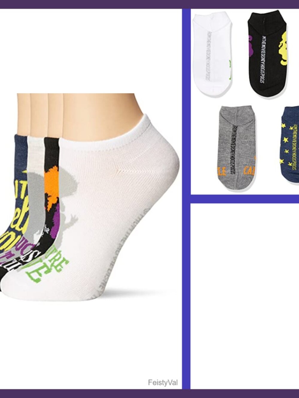 Disney Hocus Pocus No Show Socks 5 Pack Polyester Spandex